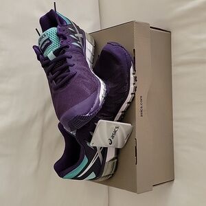 NWT Asics gel quantum 180 tr women's size 8 parachute purple/silver/Aruba blue